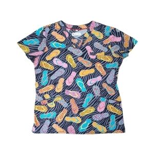 White Cross Flup Flop Print Scrubbs Size Medium